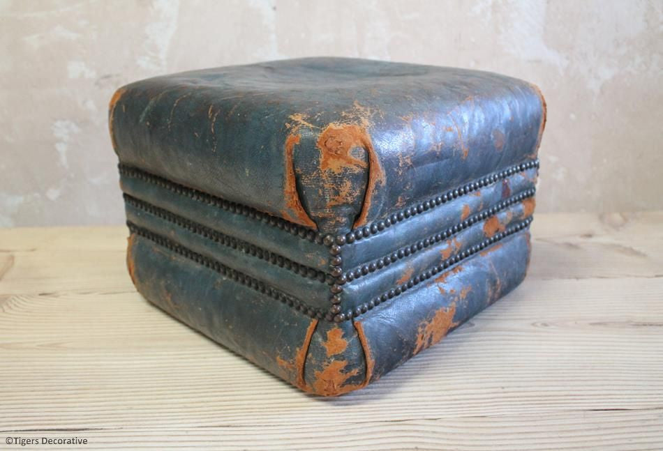 20th Century Leather Pouffe