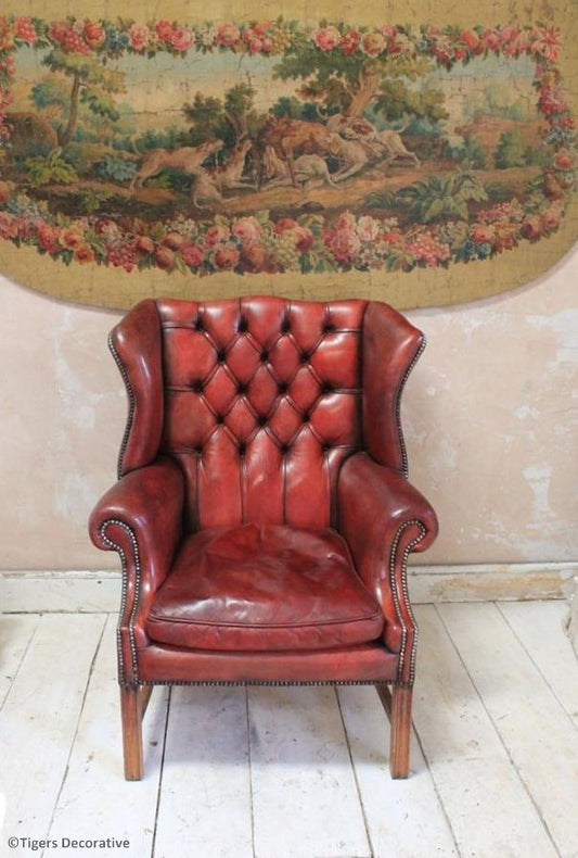 20th Century Leather Buttoned Arm Chair