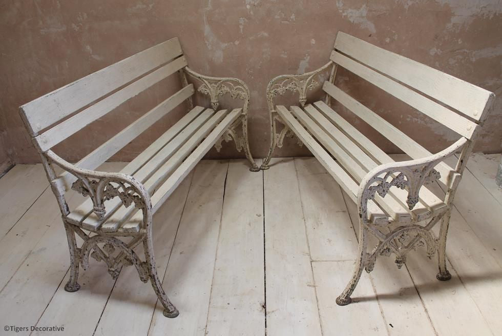 Pair Of Cast Iron Benches