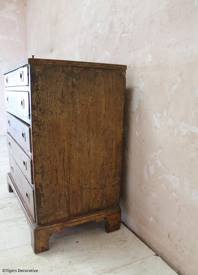 19th Century Painted Specimen Chest, With Collection
