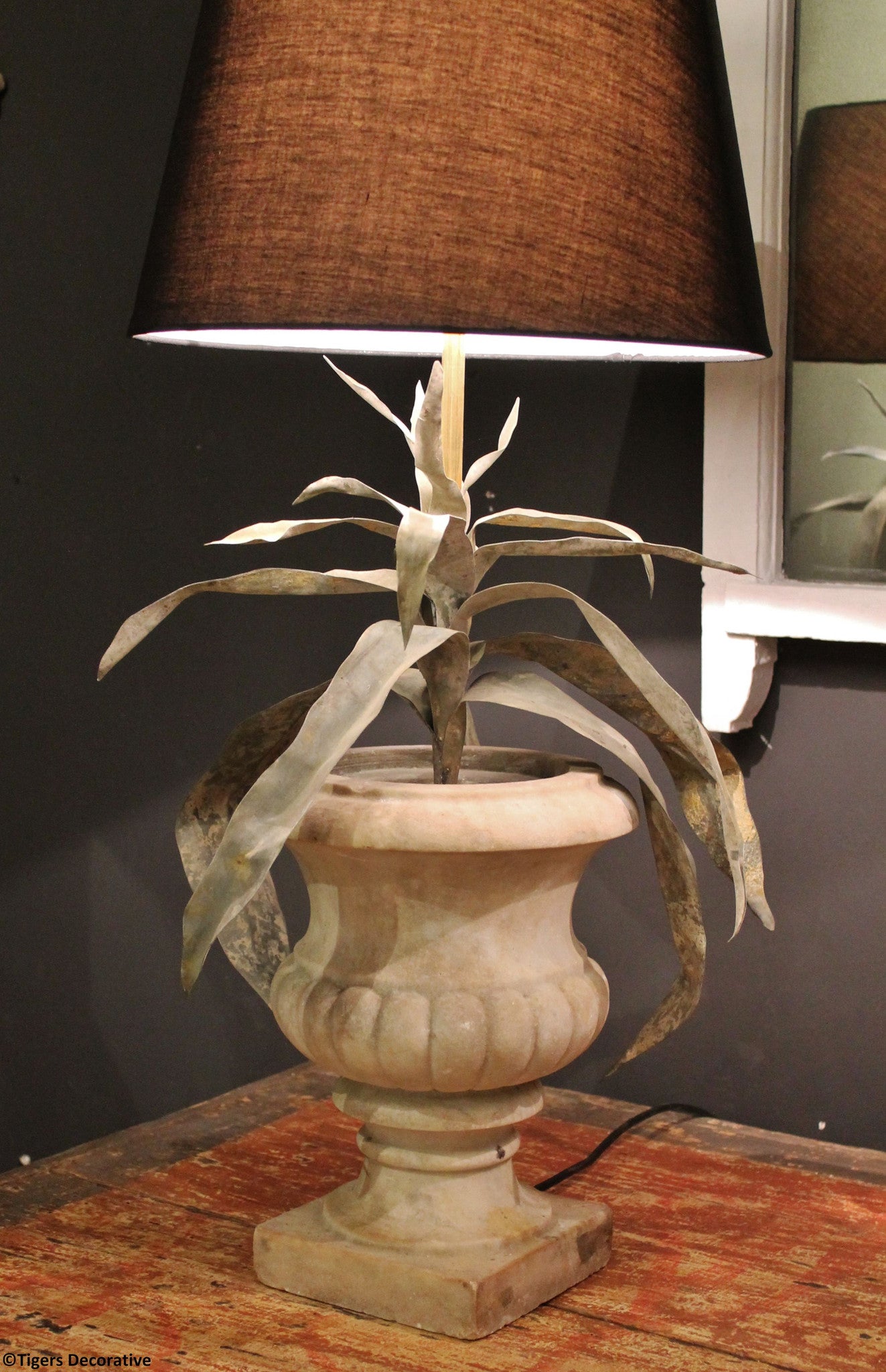 Marble Urn, Palm Lamp