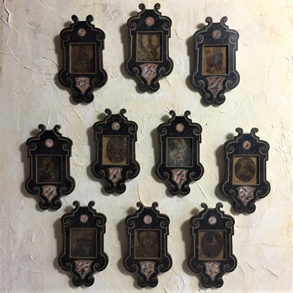 Set Of Ten 17th C Framed Devotional Engravings