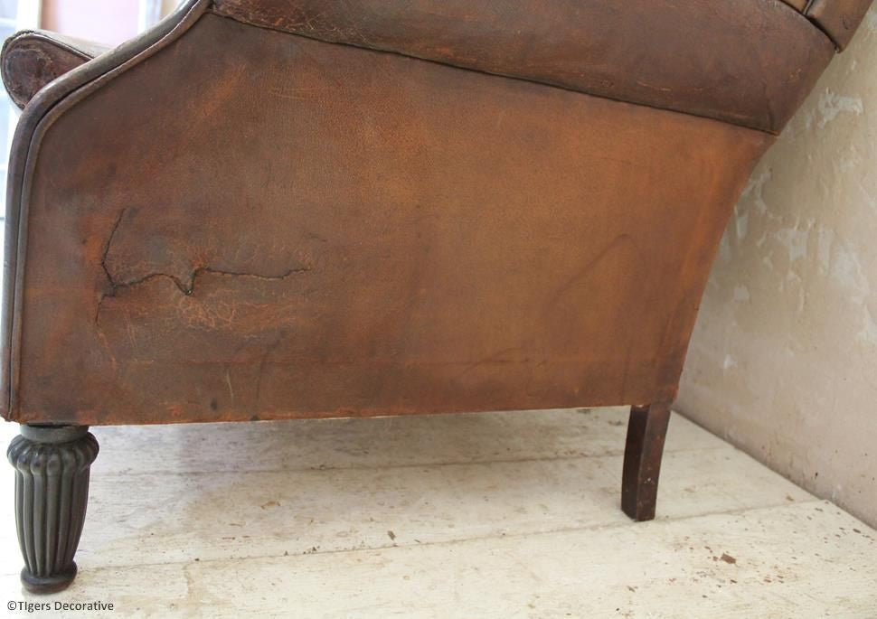 Pair of Edwardian Leather Club Chairs
