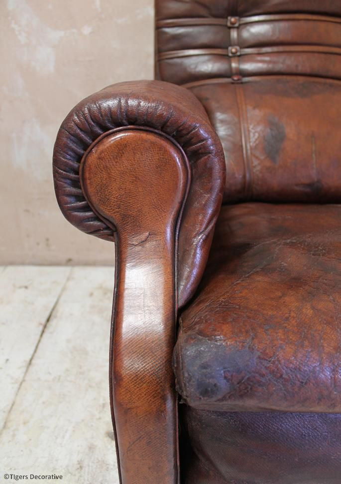 Pair of Edwardian Leather Club Chairs