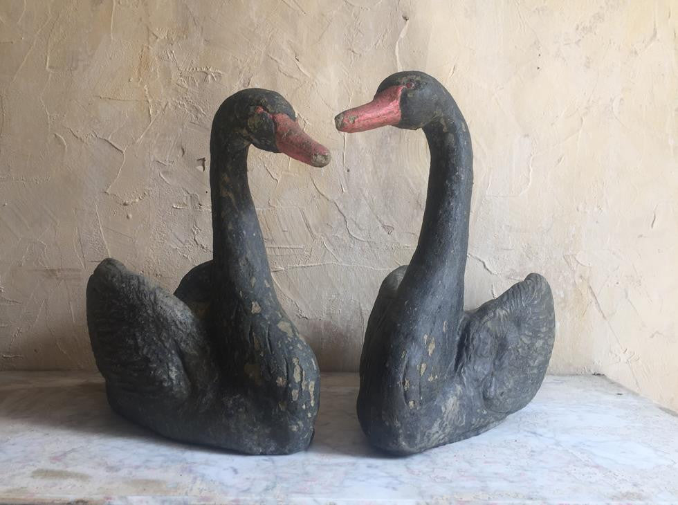 Pair Of Swan Planters