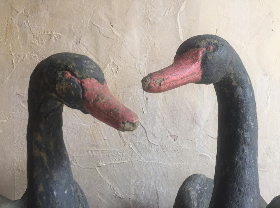 Pair Of Swan Planters
