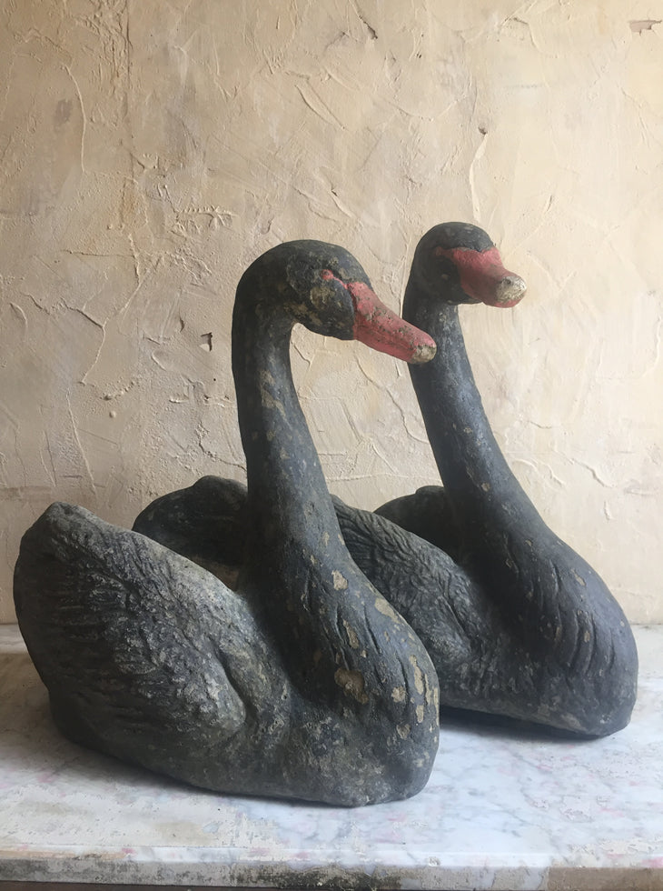 Pair Of Swan Planters