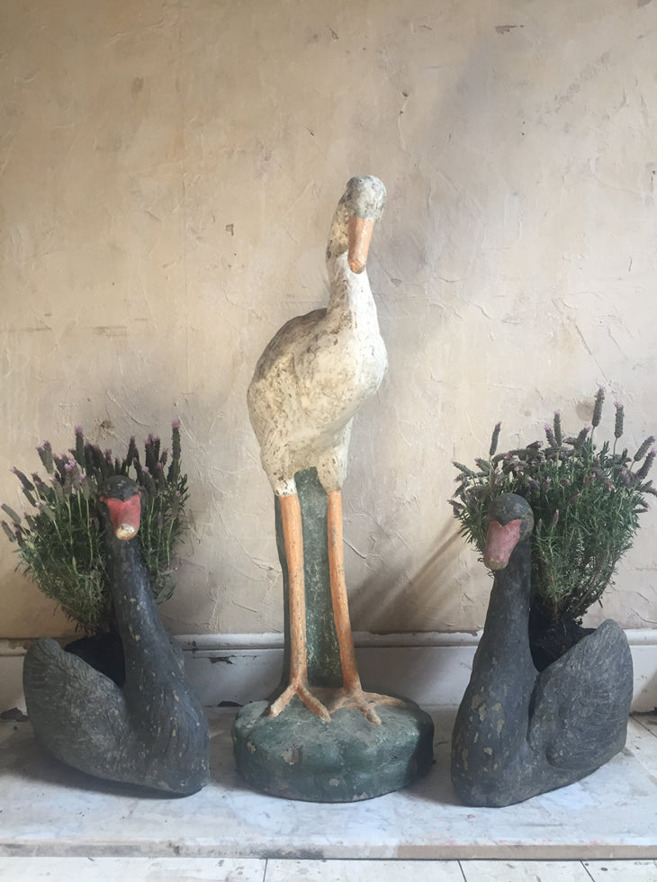 Pair Of Swan Planters