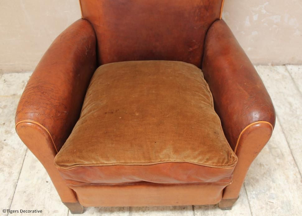 French Leather Club Chair