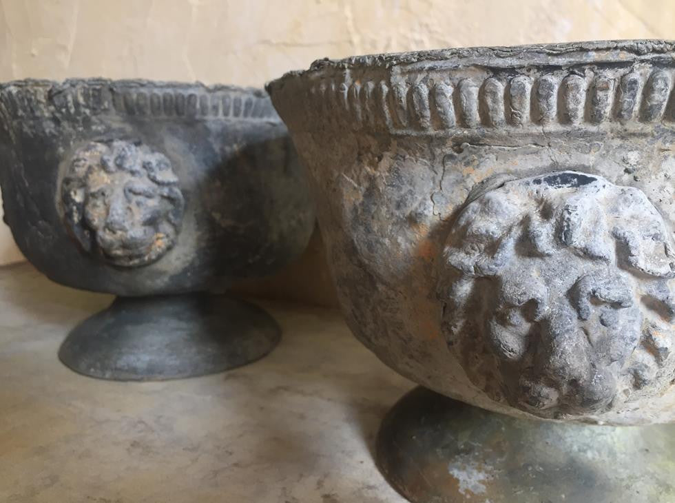 Pair Of Lead Urns