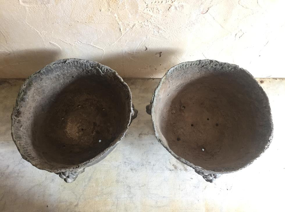 Pair Of Lead Urns