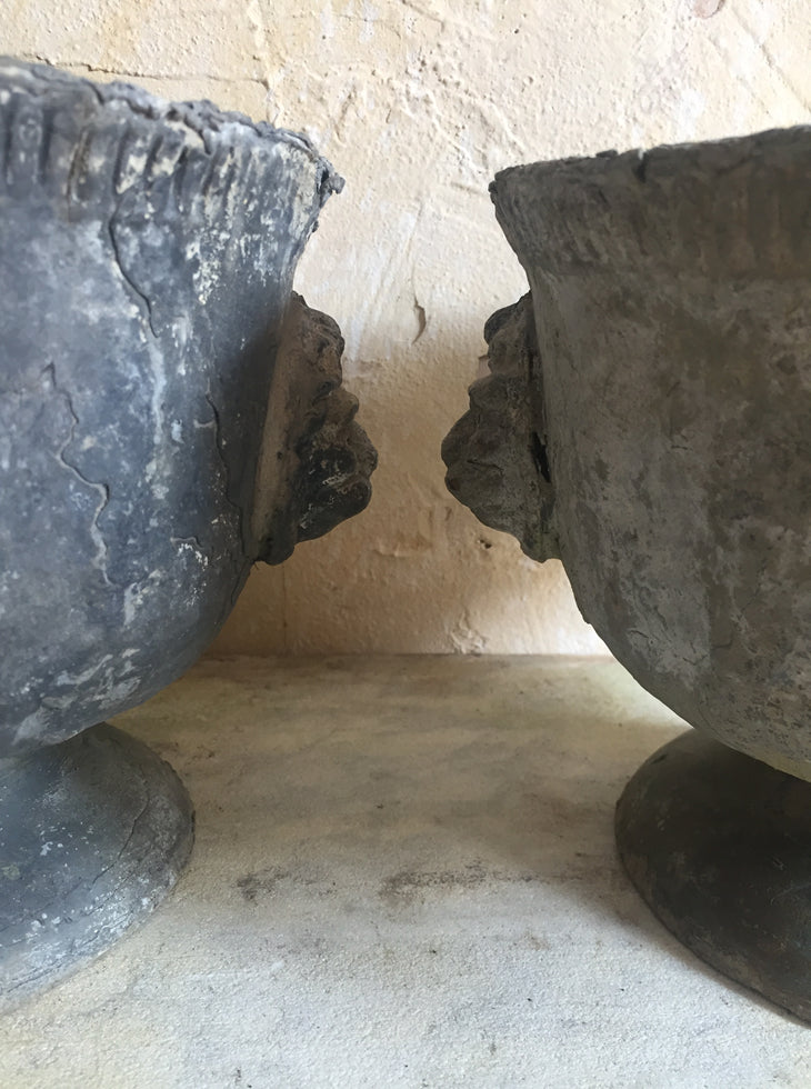 Pair Of Lead Urns