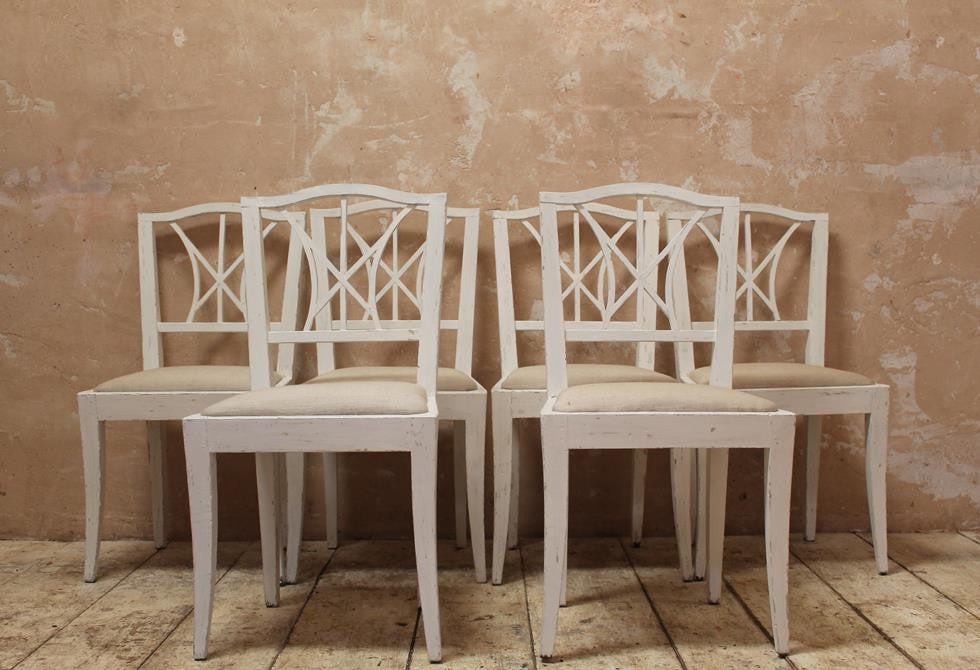 Six Painted Danish Dining Chairs