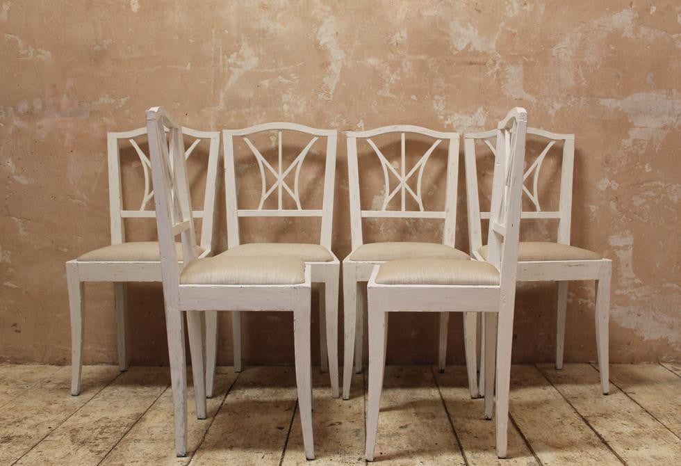 Six Painted Danish Dining Chairs