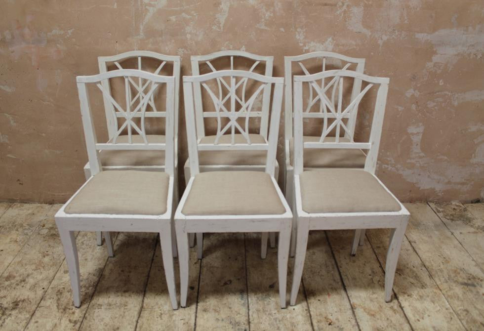 Six Painted Danish Dining Chairs