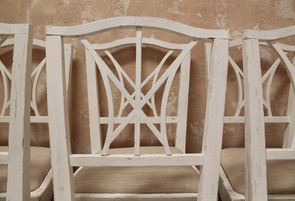 Six Painted Danish Dining Chairs