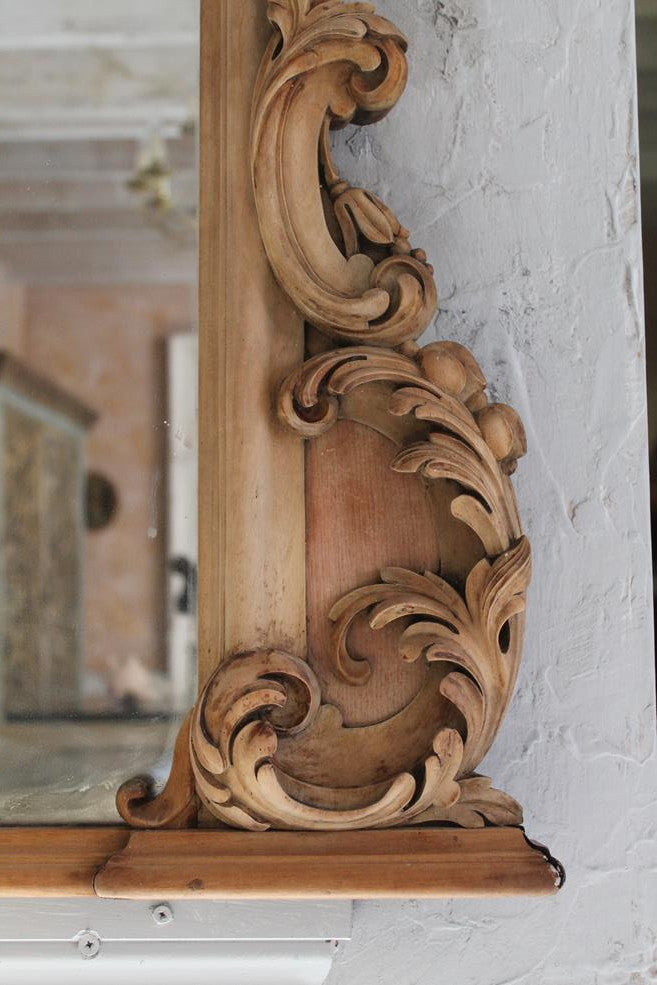 19th Century Walnut Carved Mirror