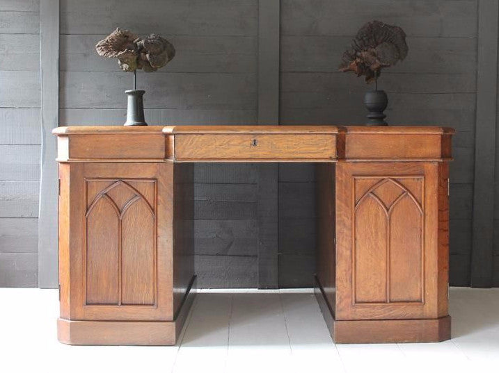 19th Century Oak Partners Desk