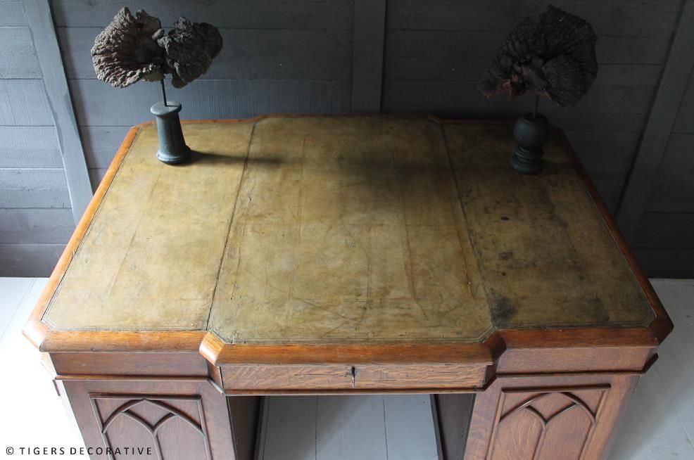 19th Century Oak Partners Desk