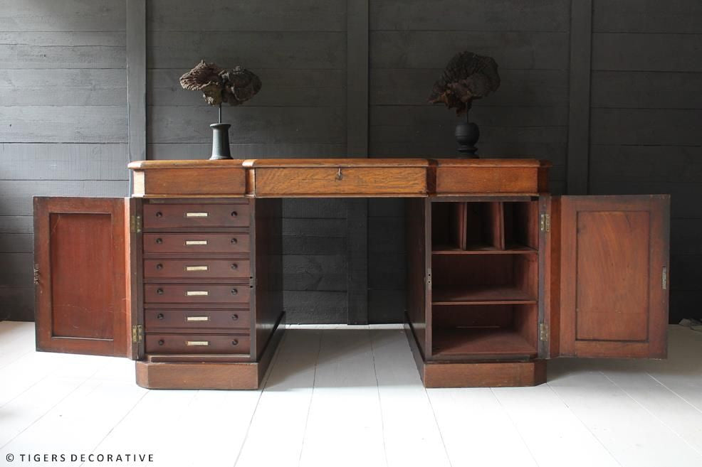 19th Century Oak Partners Desk