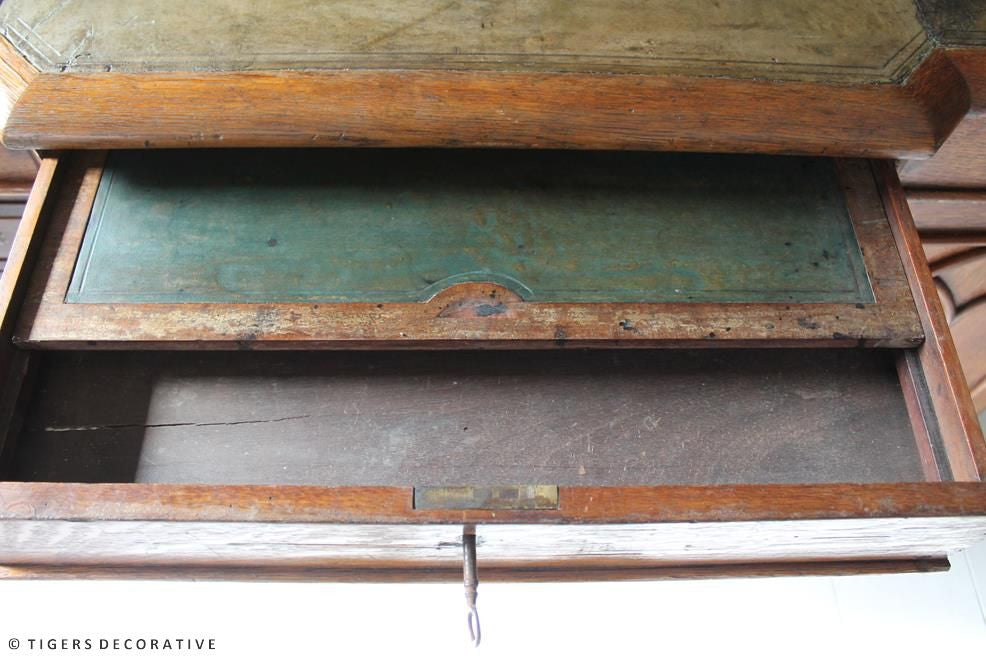 19th Century Oak Partners Desk