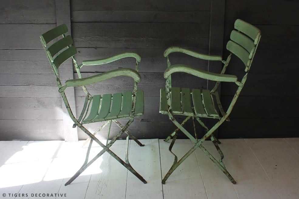 Near Pair Of Garden Chairs