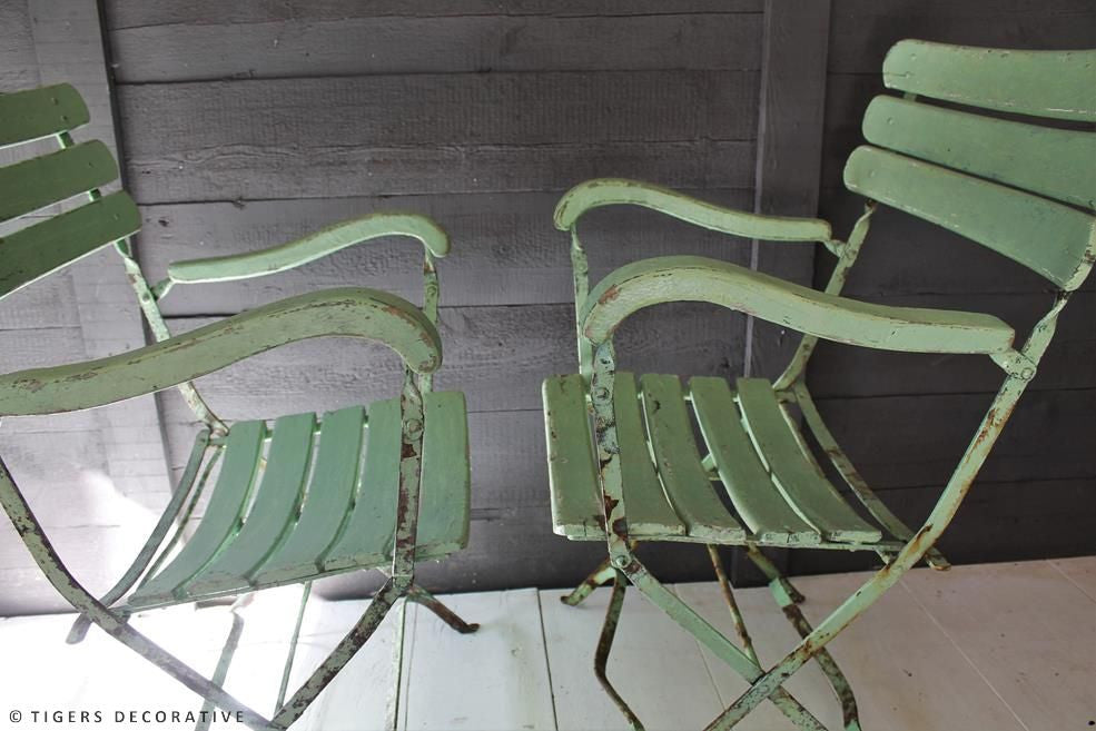 Near Pair Of Garden Chairs